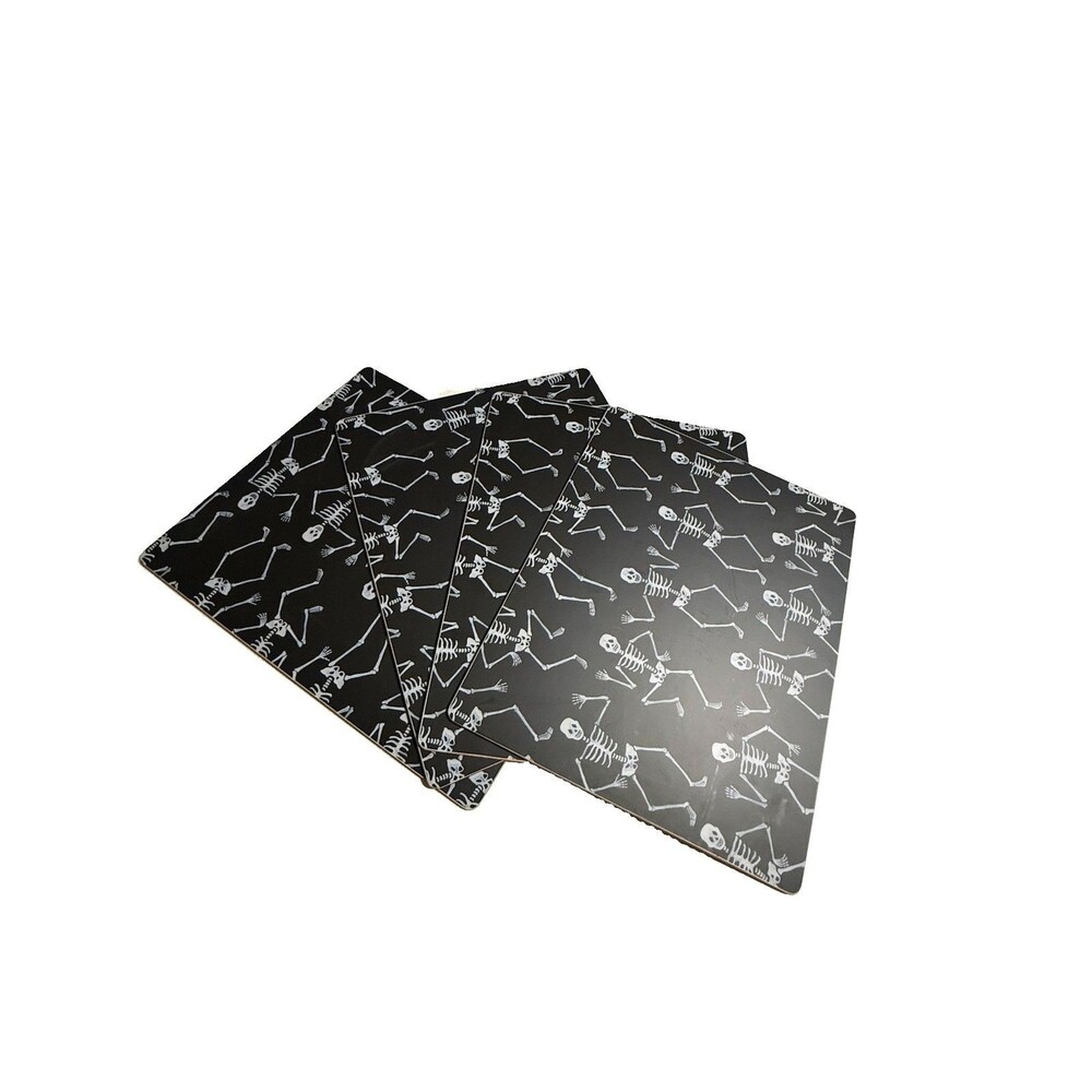 Pottery Barn, Cork-Backed Spooky Dancing Skeleton Placemats Halloween Preowned